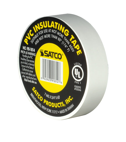 SATCO/NUVO PVC Electrical Tape 3/4 Inch X 60 Foot White (90-1814)