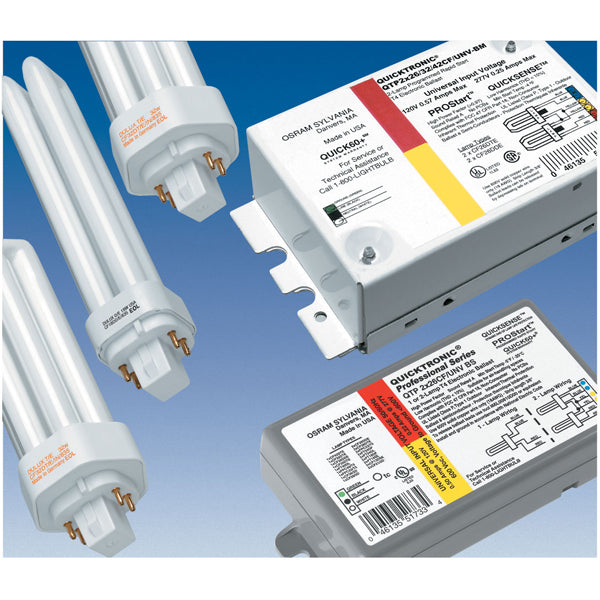 SATCO/NUVO Qtp1/2Cf/Unv/Pm # Of Lamps 1-2 CF26 Compact Fluorescent Program Medium Start &lt; 10 Percent THD Universal Voltage Ballast (S5233)