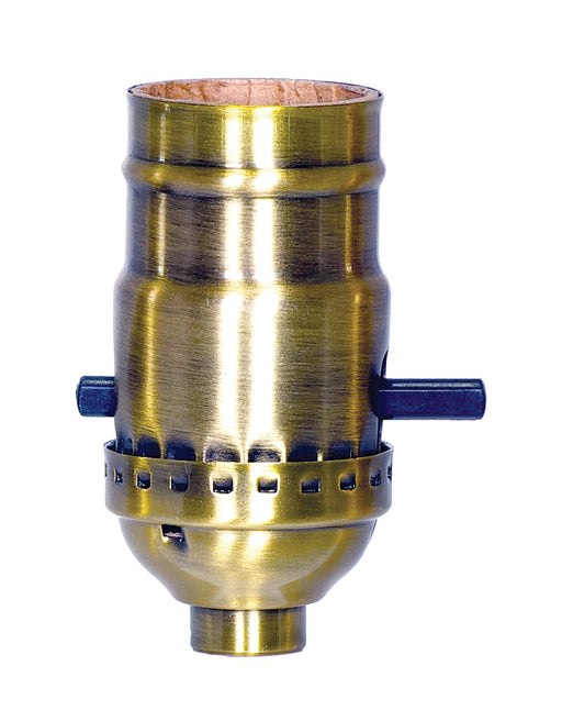 SATCO/NUVO On-Off Push Thru Socket 1/8 IPS 3 Piece Stamped Solid Brass Antique Brass Finish 660W 250V (80-2251)