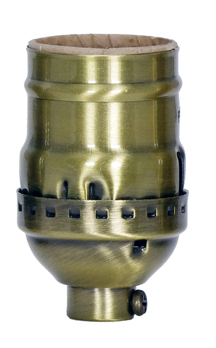 SATCO/NUVO Short Keyless Socket 1/8 IPS 3 Piece Stamped Solid Brass Antique Brass Finish 660W 250V (80-2206)