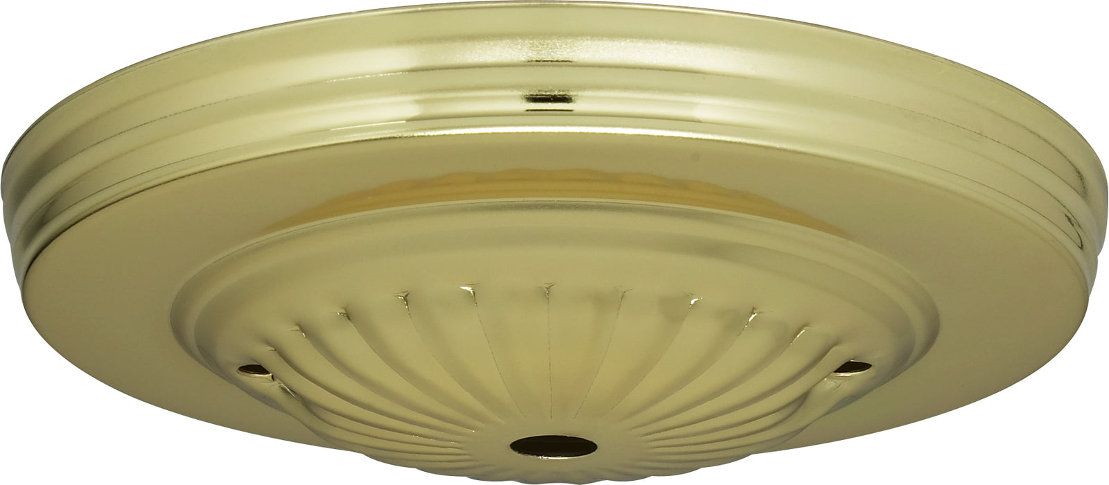 SATCO/NUVO Ribbed Canopy Only Brass Finish 5 Inch Diameter 7/16 Inch Center Hole 2-8/32 Bar Holes (90-1674)