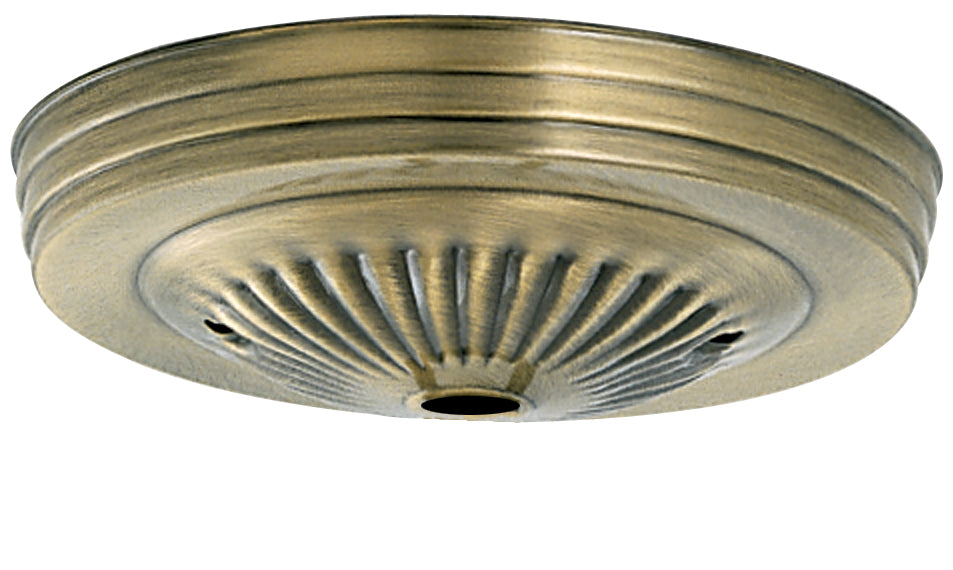 SATCO/NUVO Ribbed Canopy Only Antique Brass Finish 5 Inch Diameter 7/16 Inch Center Hole 2-8/32 Bar Holes (90-1675)