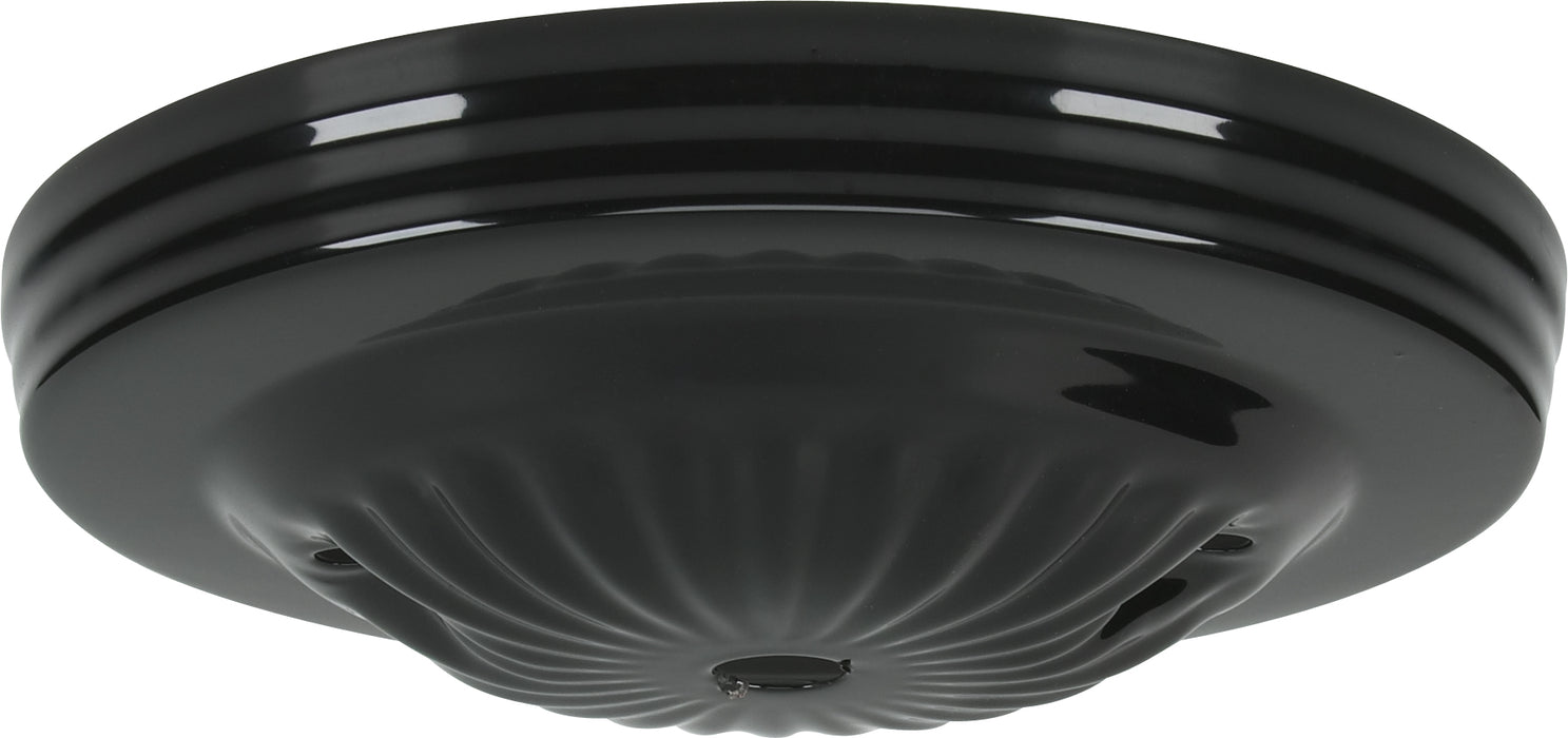 SATCO/NUVO Ribbed Canopy Only Black Finish 5 Inch Diameter 7/16 Inch Center Hole 2-8/32 Bar Holes (90-1677)