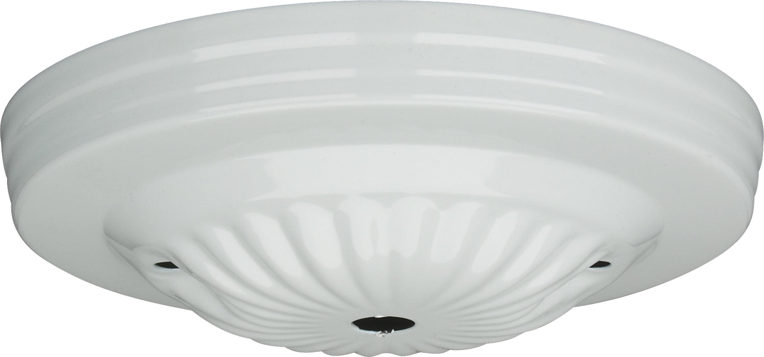SATCO/NUVO Ribbed Canopy Only White Finish 5 Inch Diameter 7/16 Inch Center Hole 2-8/32 Bar Holes (90-1680)