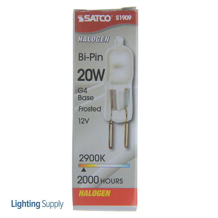 SATCO/NUVO S1909 20W Halogen T3 Frosted 2000 Hours 270Lm Bi-Pin G4 Base 12V 2900K (20T3/F)