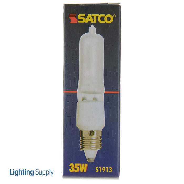 SATCO/NUVO 35Q/FR/MC 35W Halogen T4 Frosted 2000 Hours 342Lm Miniature Candelabra Base 120V 2900K (S1913)