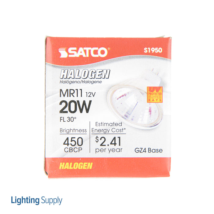 SATCO/NUVO 20MR11/NFL/C 20W Halogen MR11 FTD/C 2000 Hours Subminiature 2 Pin Base 12V 2900K (S1950)