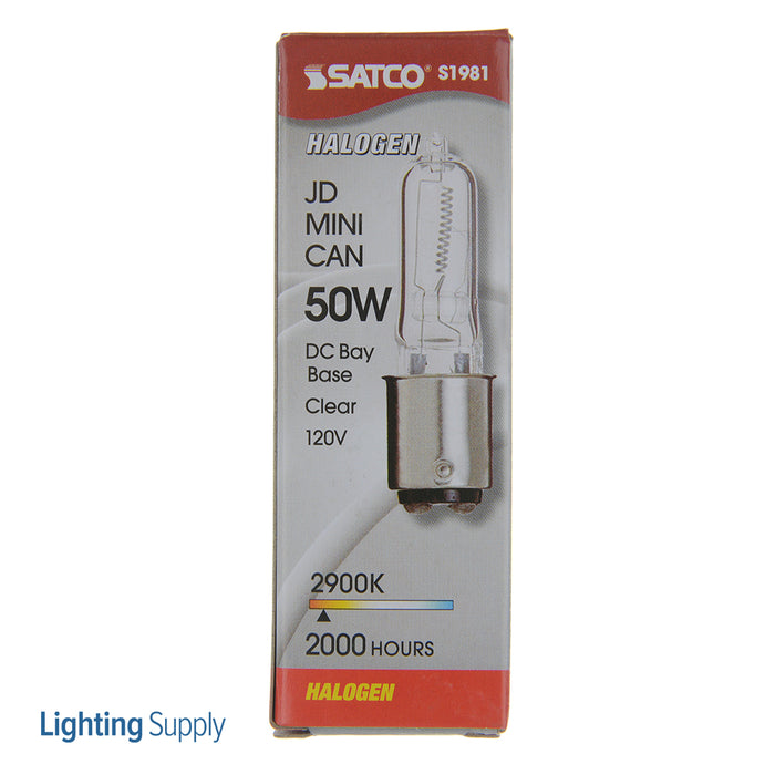 SATCO/NUVO 50Q/CL/DC 50W Halogen T4 Clear 2000 Hours 750Lm DC Bay Base 120V 2900K (S1981)