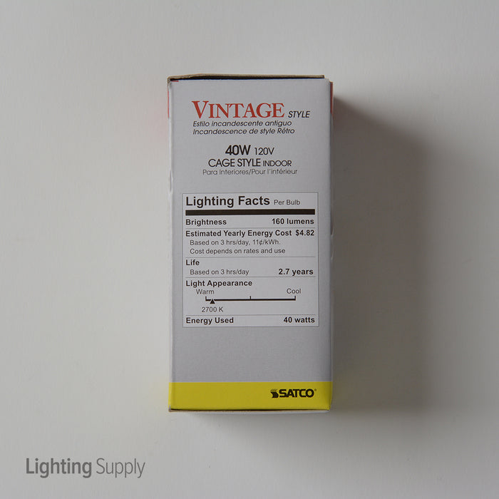 SATCO/NUVO 40A15/CL/11S/120V/VINTAGE 40W A15 Incandescent Clear 3000 Hours 160Lm Medium Base 120V 2700K (S2424)