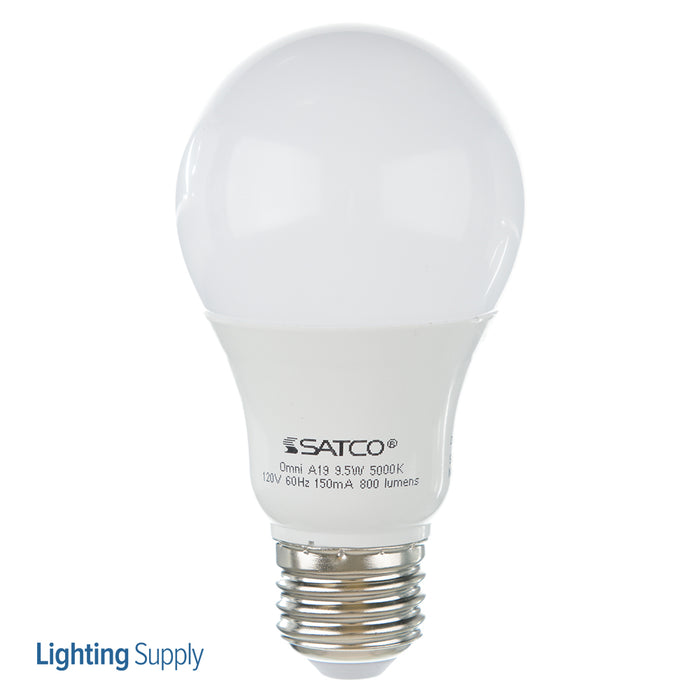 SATCO/NUVO 9.5A19/LED/50K/ND/120V/4PK 9.5W A19 LED Frosted 5000K Medium Base 220 Degree Beam Spread 120V Non-Dimmable 4-Pack (S29597)