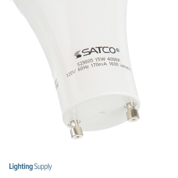 SATCO/NUVO 15A19/LED/40K/1600/120V/GU24 15W A19 LED Frosted 4000K GU24 Base 220 Degree Beam Spread 120V (S29805)