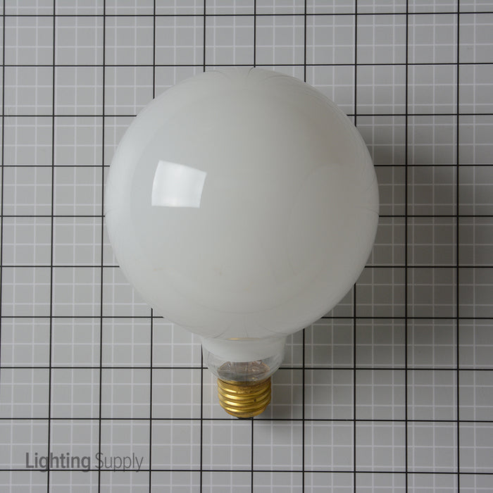 SATCO/NUVO 60G40/W 60W G40 Incandescent Gloss White 4000 Hours 550Lm Medium Base 120V 2700K (S3002)