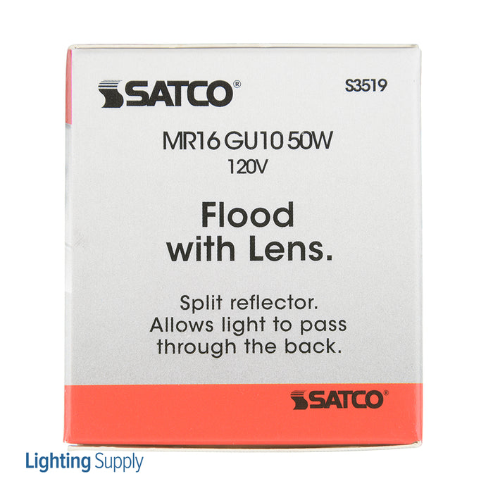 SATCO/NUVO 50JDR-C/GU10/FR/120V 50W JDR Clear Halogen Flood Split Reflector Back Light 2000 Hours GU10 Base 120V (S3519)
