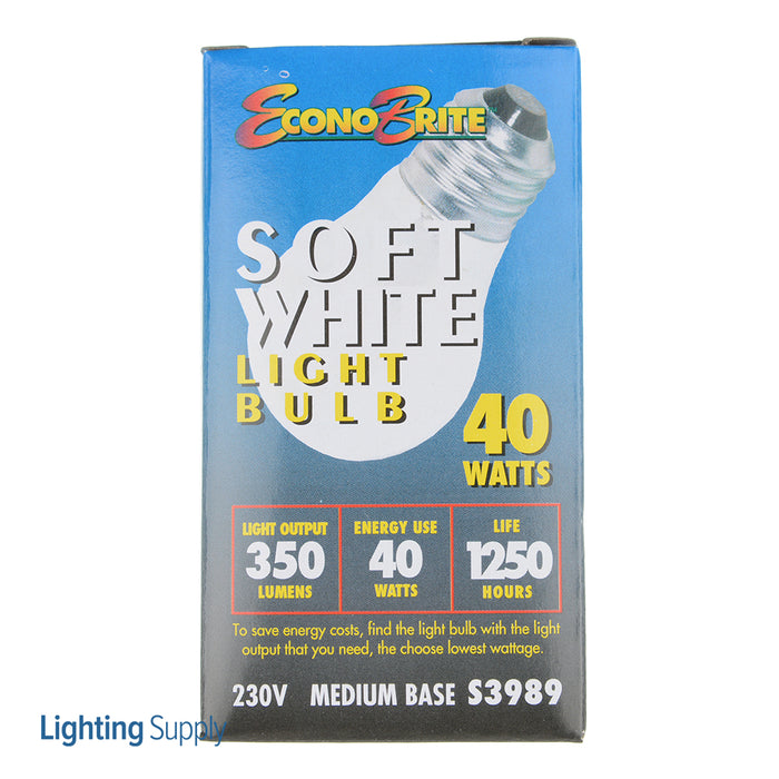 SATCO/NUVO 40A15/E27/230V 40W A15 Incandescent Frost 2500 Hours 280Lm Medium Base 230V 2700K (S3989)