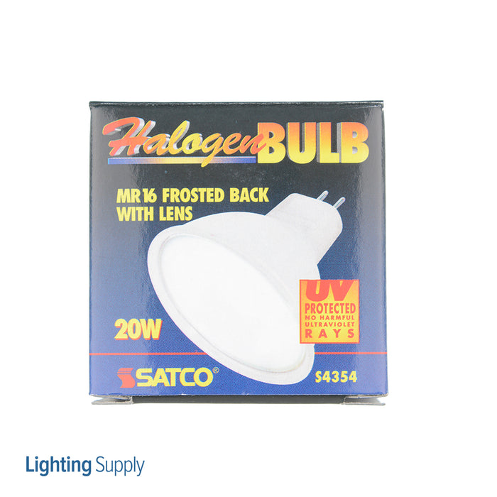 SATCO/NUVO 20MR16/FROST TFR 20W Halogen MR16 Frosted 2000 Hours 255Lm Miniature 2 Pin Round Base 12V 2900K (S4354)