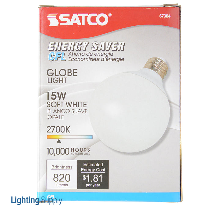 SATCO/NUVO 15G25/27 15W G25 Compact Fluorescent 2700K 82 CRI Medium Base 120V (S7304)