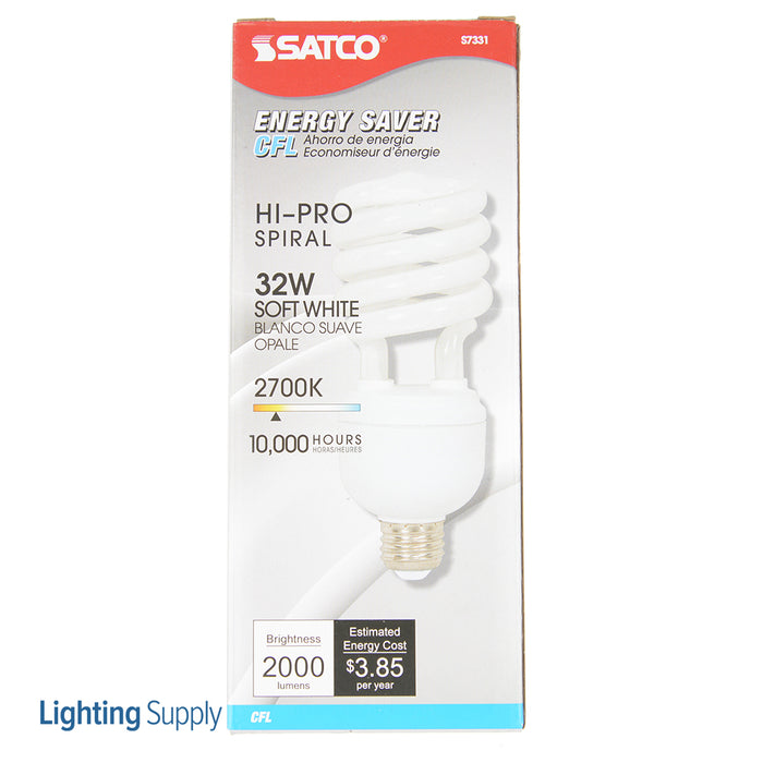 SATCO/NUVO Hi-Pro 32T4/27 32W Spiral Compact Fluorescent 2700K 82 CRI Medium Base 120V (S7331)
