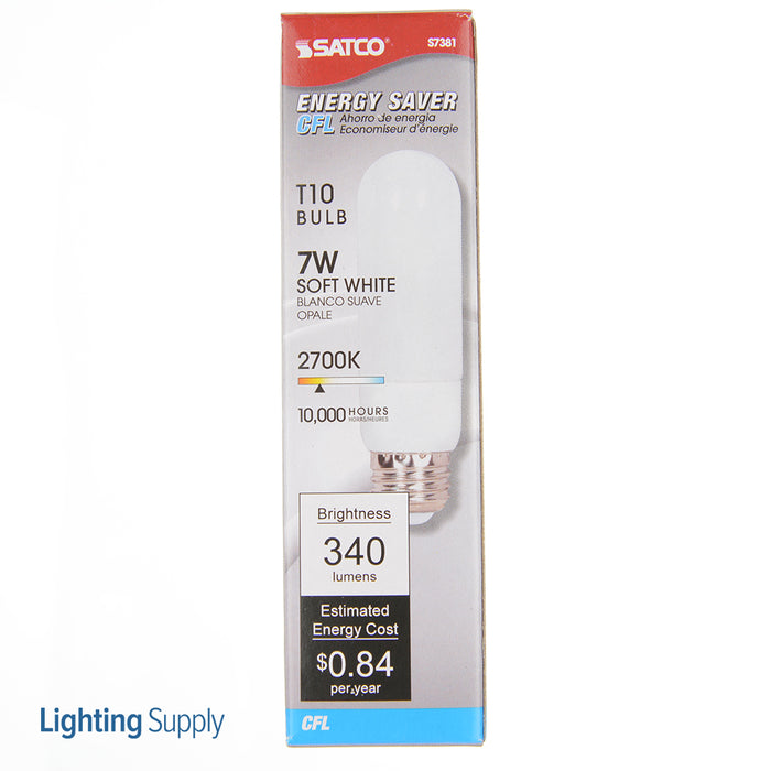 SATCO/NUVO 7T10/27 7W T10 Compact Fluorescent 2700K 85 CRI Medium Base (S7381)
