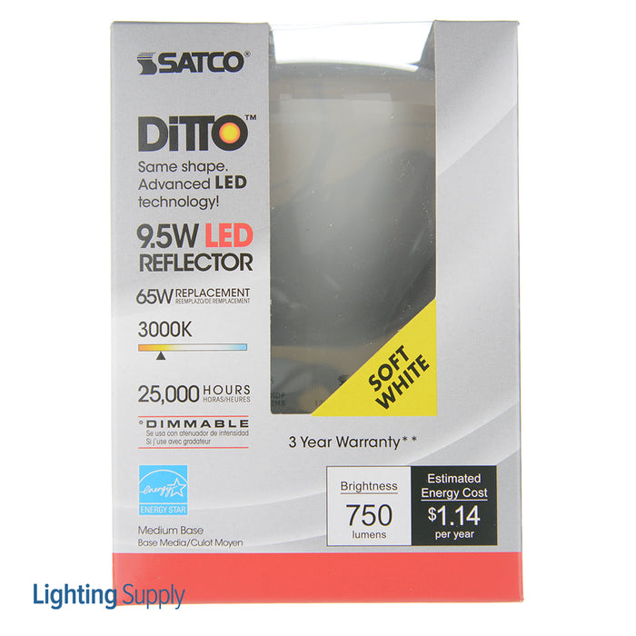 SATCO/NUVO Ditto 9.5BR30/LED/3000K/750L/120V/D 9.5W BR30 LED 105 Degree Beam Spread 3000K Medium Base 120V Dimmable (S9621)