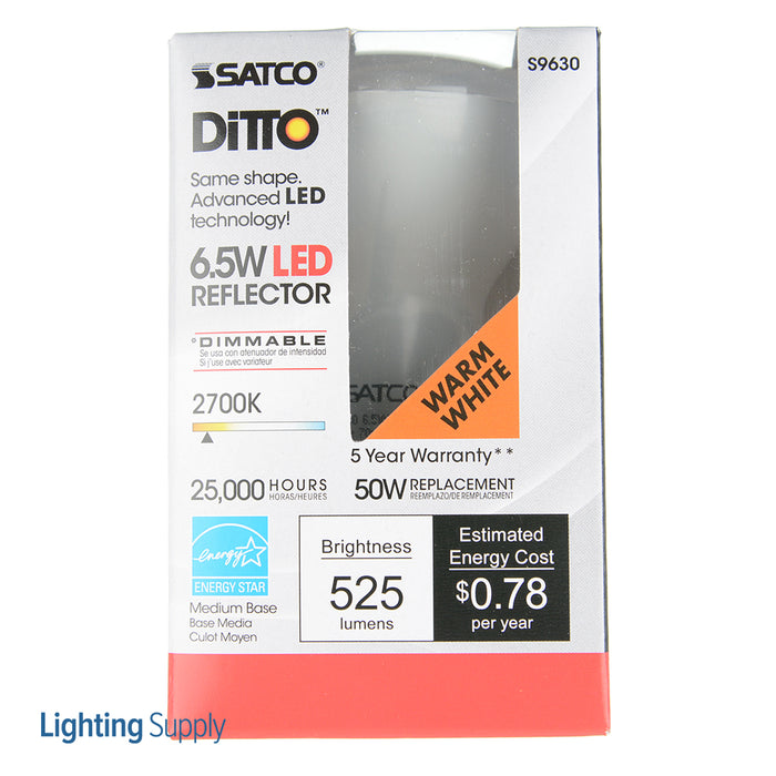 SATCO/NUVO Ditto 6.5R20/LED/2700K/525L/120V 6.5Watt LED R20 2700K 107 Degree Beam Spread Medium Base 120V Dimmable (S9630)