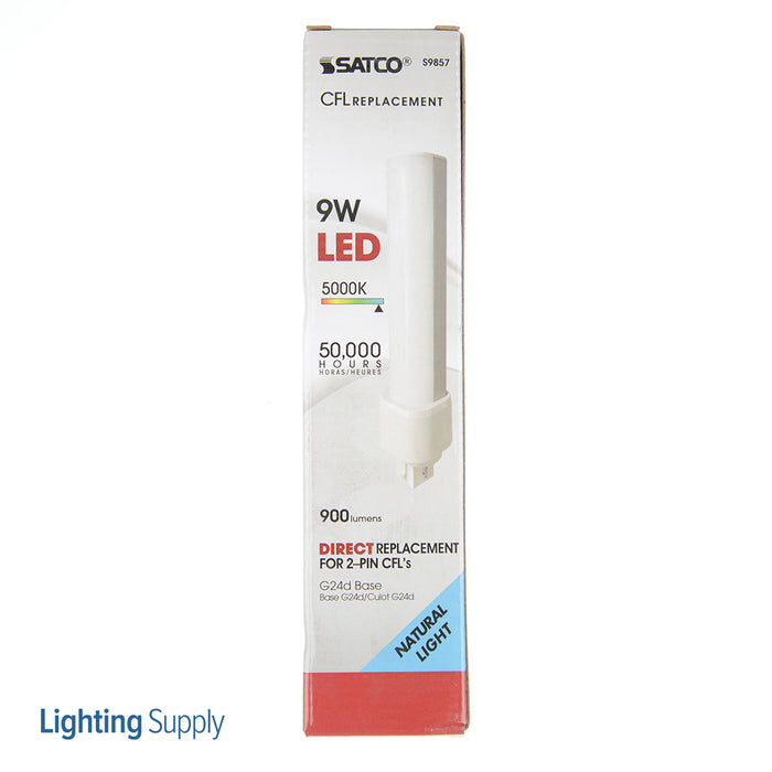 SATCO/NUVO 9WPLH/LED/850/DR/2P 9W LED PL 2-Pin 5000K 900Lm G24D Base 50000 Hours 120 Degree Beam Spread Type A Ballast Dependent (S9857)