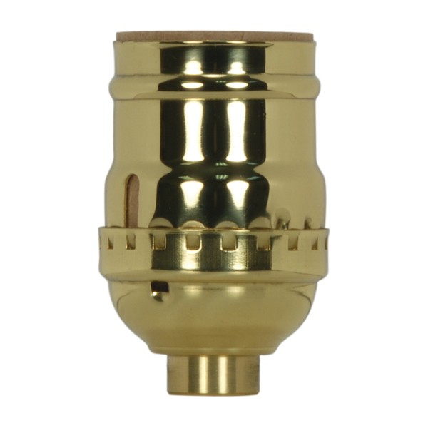 SATCO/NUVO Short Keyless Socket 1/8 IPS 3 Piece Stamped Solid Brass Polished Brass Finish 660W 250V (80-1028)
