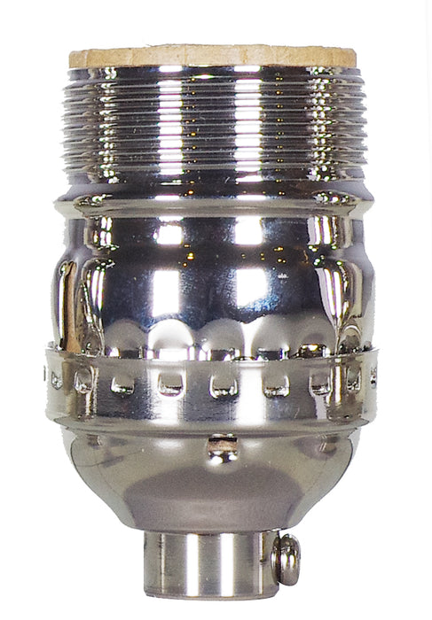 SATCO/NUVO Short Keyless Socket 1/8 IPS 3 Piece Stamped Solid Brass Polished Nickel Finish 660W 250V Uno Thread (80-1039)
