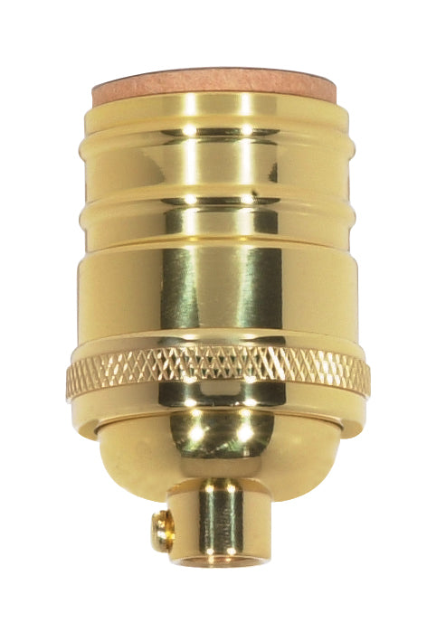 SATCO/NUVO Short Keyless Socket 1/8 IPS 4 Piece Stamped Solid Brass Polished Brass Finish 660W 250V (80-1054)