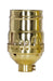 SATCO/NUVO Short Keyless Socket 1/8 IPS 3 Piece Stamped Solid Brass Polished Brass Finish 660W 250V With Set Screw (80-1177)