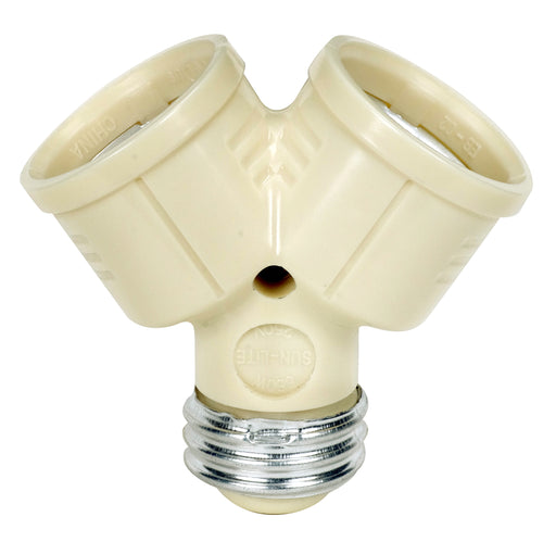 SATCO/NUVO Single To Twin Lamp Holder Ivory Finish 2-3/4 Inch Overall Height 2 Inch Extension 660W Maximum 250V Total (90-2465)