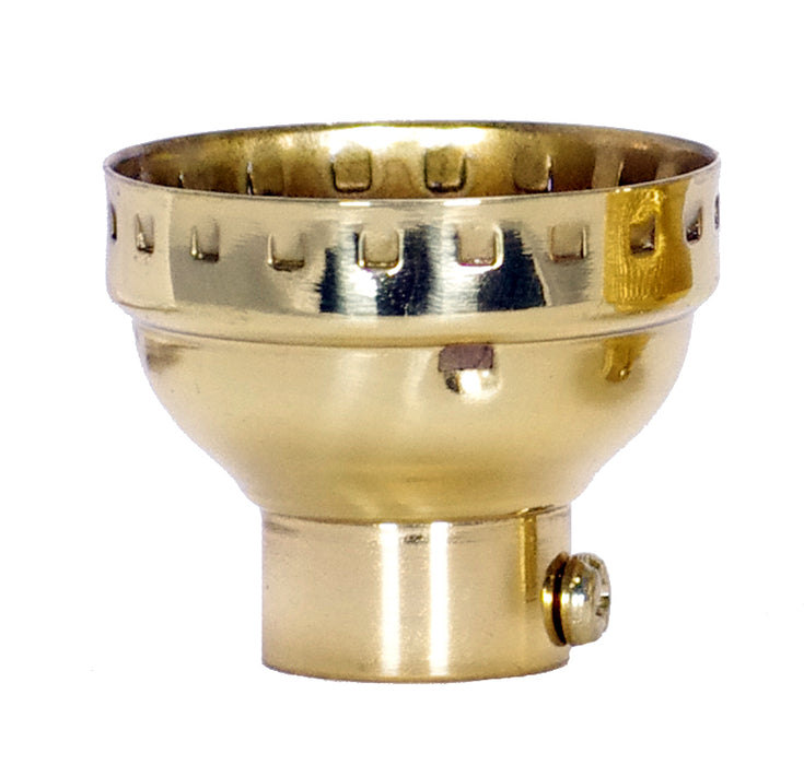SATCO/NUVO 3 Piece Solid Brass Cap With Paper Liner Polished Brass Finish 1/4 IP With Set Screw (80-1289)