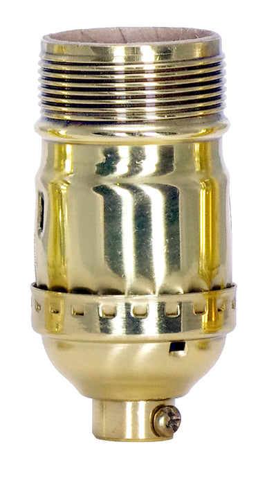 SATCO/NUVO Standard Keyless Socket 1/8 IPS 3 Piece Stamped Solid Brass Polished Brass Finish 660W 250V (80-1446)
