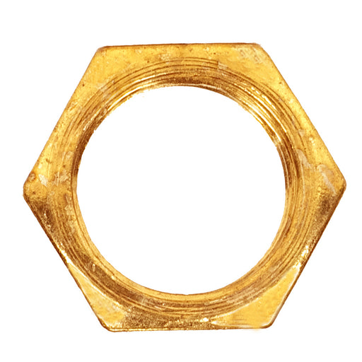 SATCO/NUVO Steel Locknut 1/4 IP 11/16 Inch Hexagon 1/8 Inch Thick Brass Plated Finish (90-591)