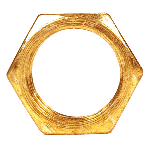 SATCO/NUVO Steel Locknut 1/8 IP 9/16 Inch Hexagon 1/8 Inch Thick Brass Plated Finish (90-1036)