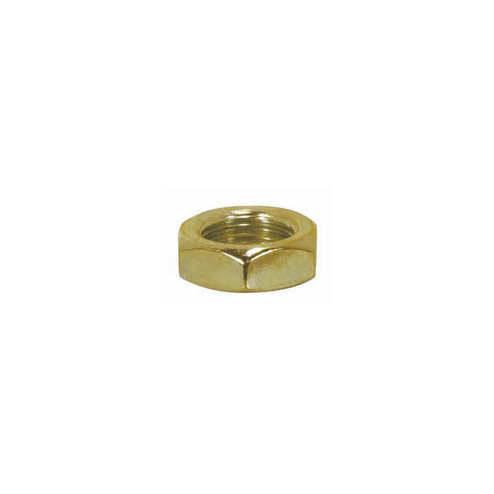 SATCO/NUVO Steel Locknut 1/8 IP 9/16 Inch Hexagon 3/16 Inch Thick Brass Plated Finish (90-033)