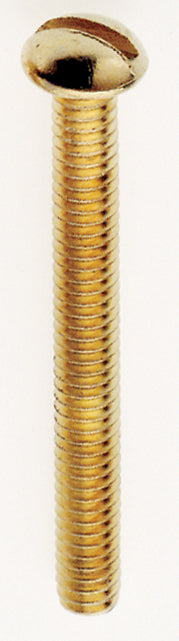 SATCO/NUVO Steel Round Head Slotted Machine Screw 8/32 1-1/2 Inch Length Brass Plated Finish (90-028)