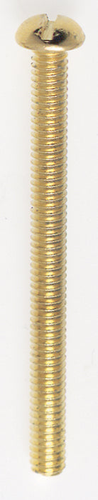 SATCO/NUVO Steel Round Head Slotted Machine Screws 8/32 2 Inch Length Brass Plated Finish (90-030)