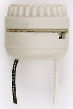 SATCO/NUVO Two Piece Medium Base Porcelain Sign Receptacle 8 Inch AWM B/W Leads 105C 1-1/2 Inch Height 1-5/8 Inch Diameter 660W 250V (90-1111)