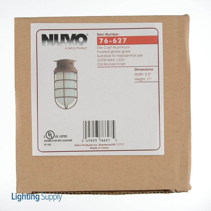 SATCO/NUVO 1 Light-11 Inch Industrial Style Surface Mount With Frosted Glass (SF76-627)