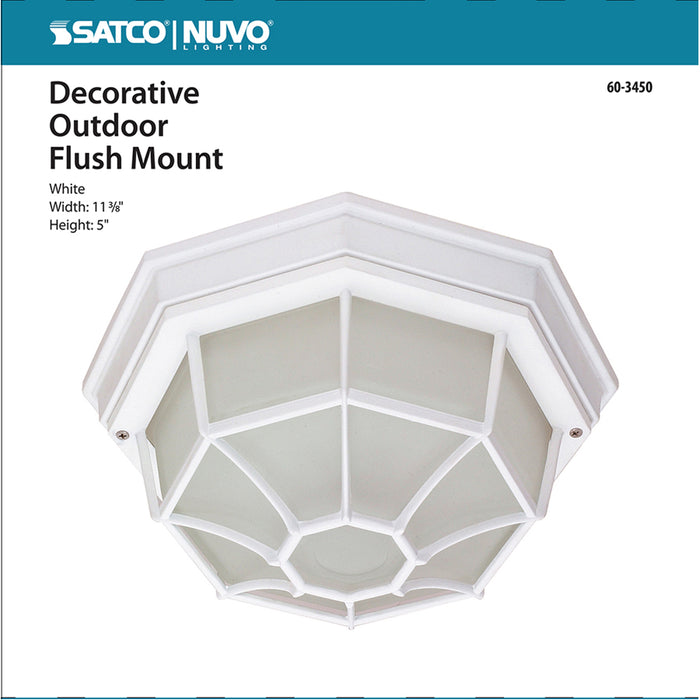 SATCO/NUVO 1-Light 12 Inch Ceiling Spider Cage Fixture Die Cast Glass Lens Color Retail Packaging (60-3450)
