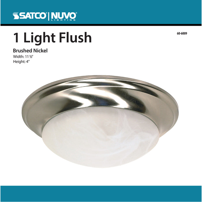 SATCO/NUVO 1-Light 12 Inch Flush Mount Twist And Lock With Alabaster Glass Color Retail Packaging (60-6009)