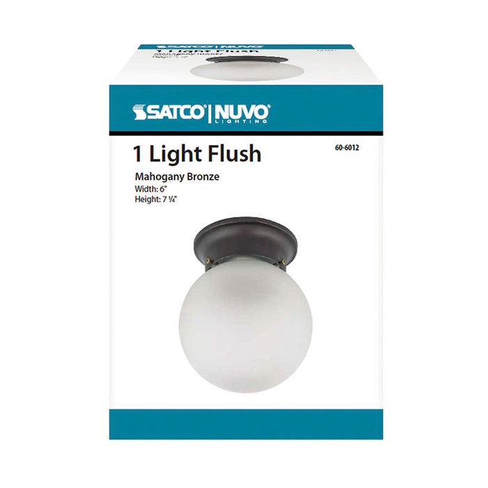 SATCO/NUVO 1-Light 6 Inch Ceiling Mount With Frosted White Glass Color Retail Packaging (60-6012)