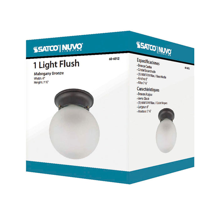 SATCO/NUVO 1-Light 6 Inch Ceiling Mount With Frosted White Glass Color Retail Packaging (60-6012)