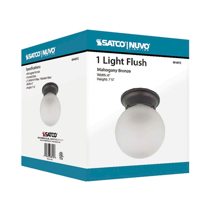 SATCO/NUVO 1-Light 6 Inch Ceiling Mount With Frosted White Glass Color Retail Packaging (60-6012)