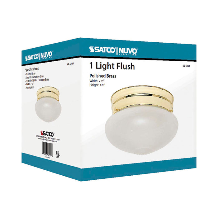 SATCO/NUVO 1-Light 6 Inch Flush Mount Small Frosted Grape Mushroom Color Retail Packaging (60-6030)