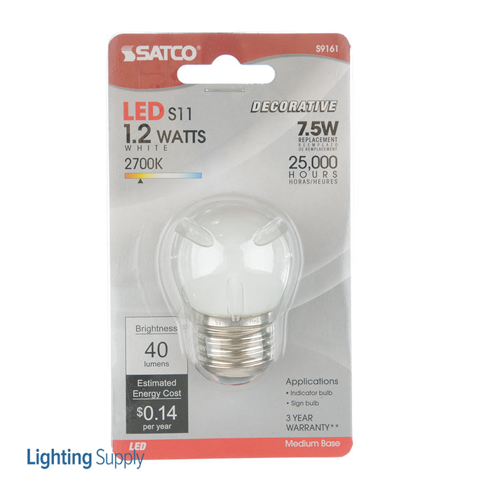SATCO/NUVO 1.2W S11/WH/LED/120V/CD 1.2W LED S11 White 2700K Medium Base 120V (S9161)