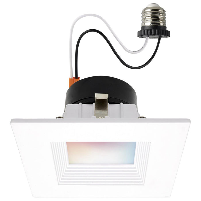 SATCO/NUVO 10.5W LED Retrofit Downlight 4 Inch Square Starfish IOT RGB/Tunable White 120V 90 CRI White Finish (S11569)