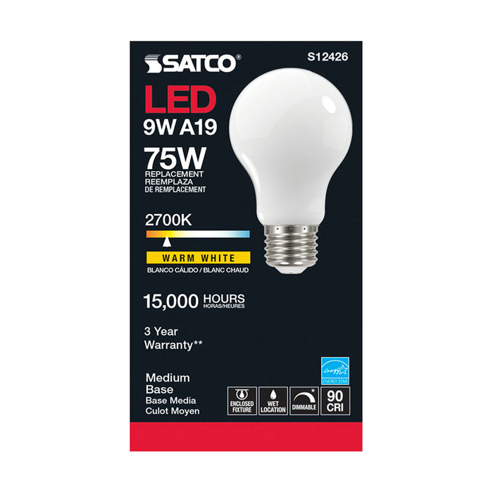 SATCO/NUVO 11W LED A19 Soft White Medium Base 2700K 90 CRI 120V (S12426)
