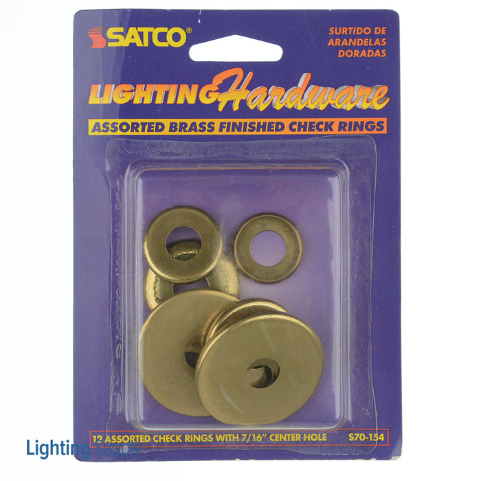 SATCO/NUVO 12 Assorted Brass Finish Check Rings (S70-154)