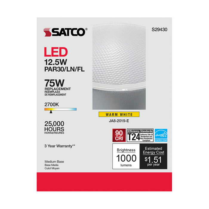 SATCO/NUVO 12.5W PAR30LN LED 2700K 40 Degree Beam Angle Medium Base 120V (S29430)